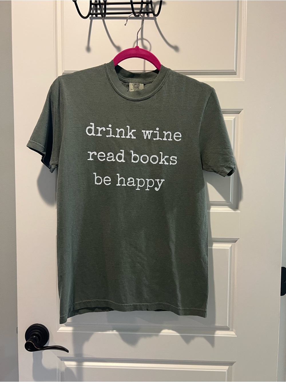 Comfort Colors Olive Graphic Tee with White Text